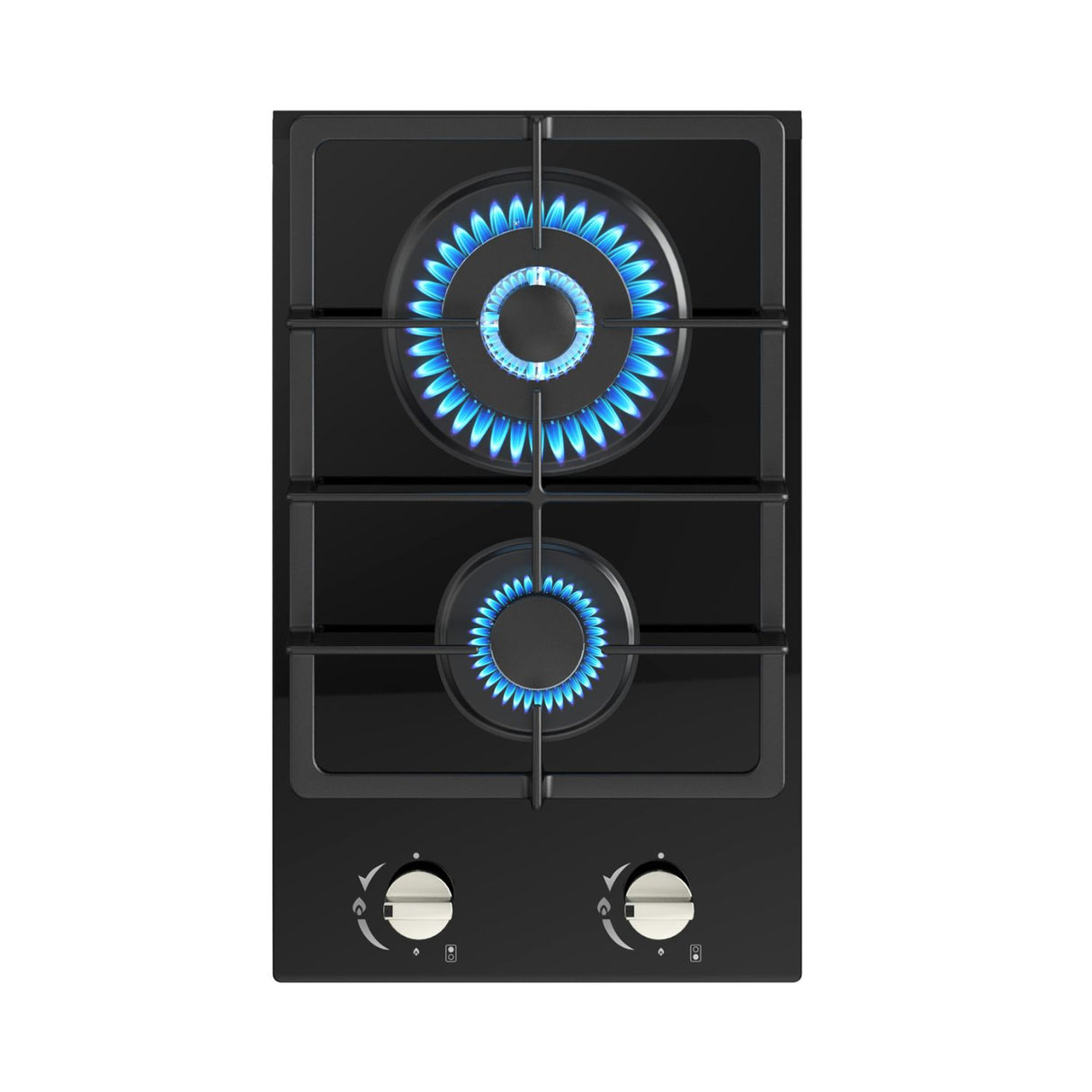 VBGK 12” Gas Cooktop – 2 Burner Stainless Steel Gas Stove Top, LPG/NG Convertible with Thermocouple Protection, 110V AC Ignition for RVs, Apartments, and Compact Kitchens