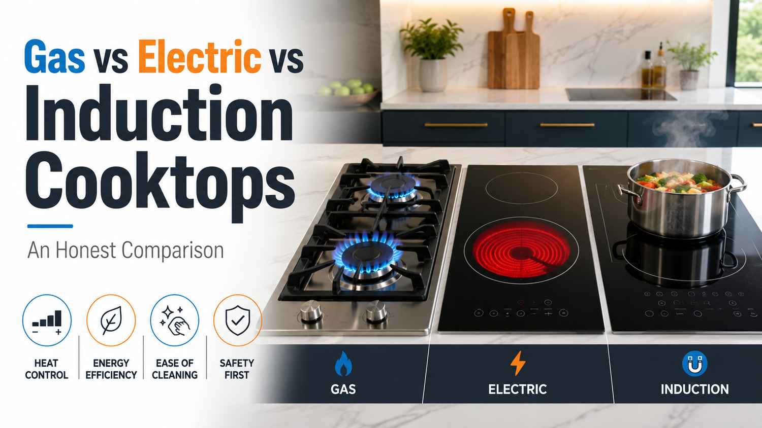 Gas vs Electric vs Induction Cooktops