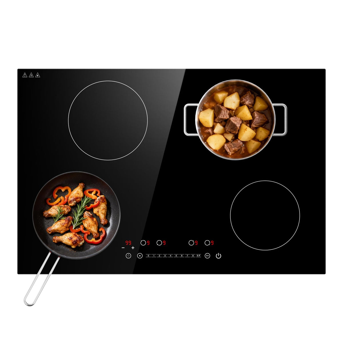 VBGK 3000W 77cm 4 Burner Electric Ceramic Cooktop with LED Touch Control