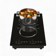 VBGK 12 inch 2300W inductiekookplaat met 2 kookzones, 110V inbouw- & vrijstaande elektrische kookplaat