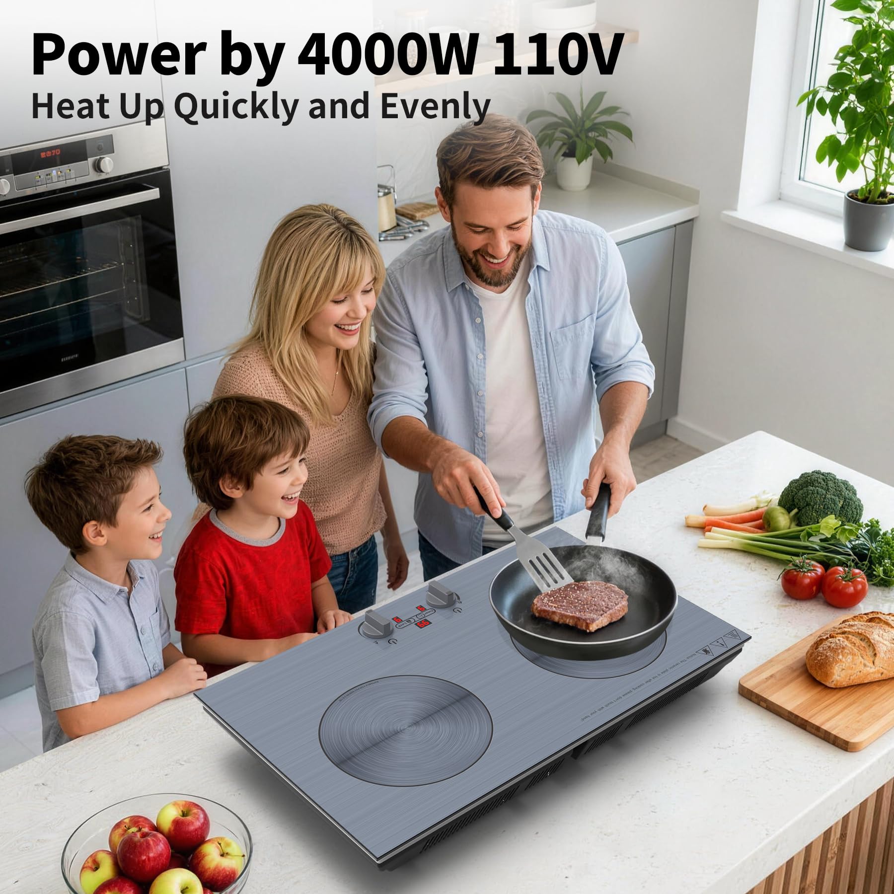 VBGK 2 burner Induction cooktop,110V 4000W induction hot plate, 2 burner induction cooker