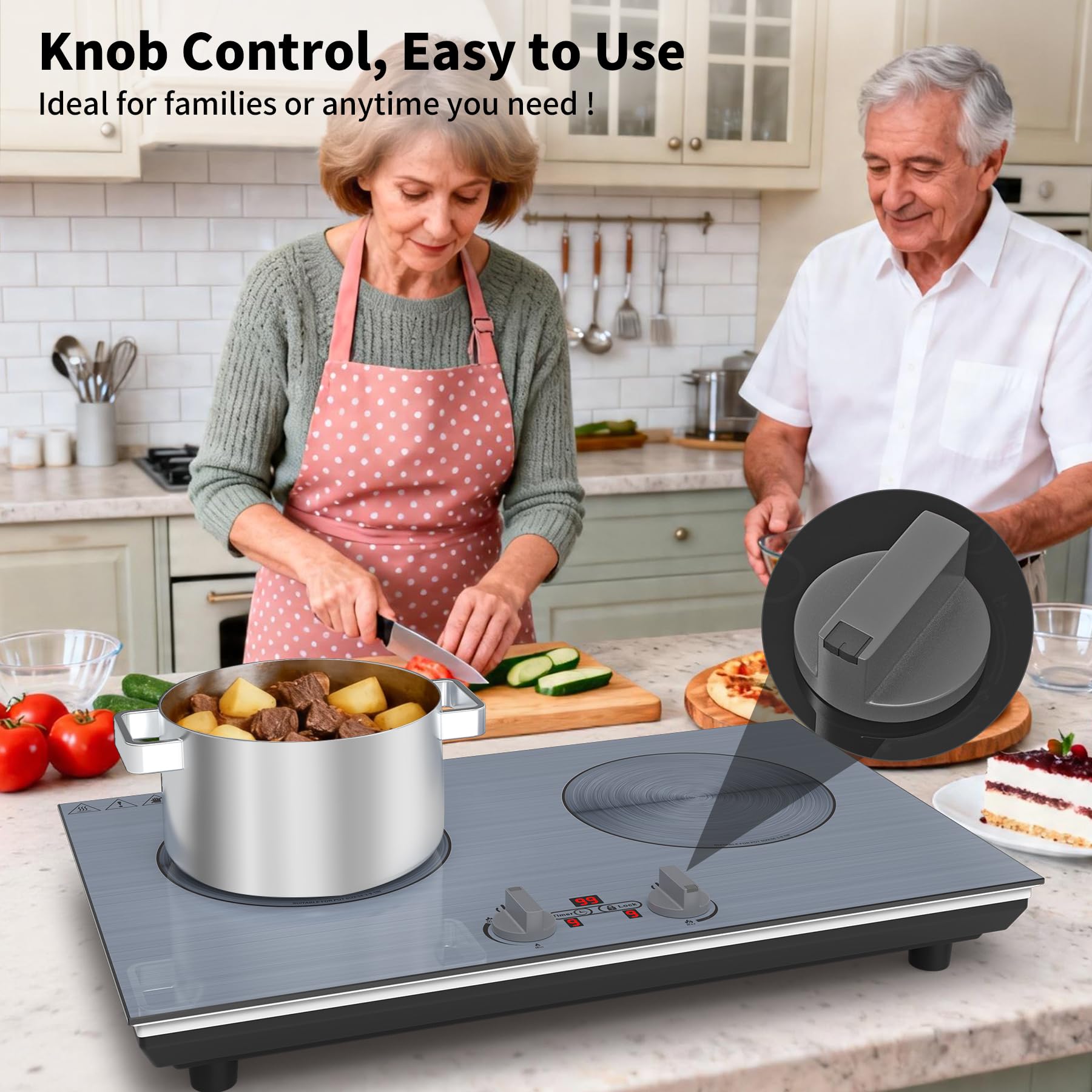 VBGK 2 burner Induction cooktop,110V 4000W induction hot plate, 2 burner induction cooker