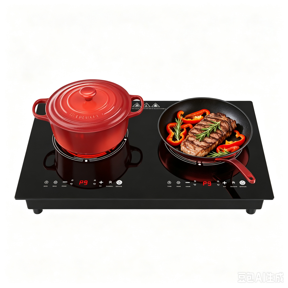 VBGK 2 Burner Electric Cooktop 24 Inch, 110V 3000W Ceramic Glass Stove Top with Touch Control for Home Kitchen Cooking