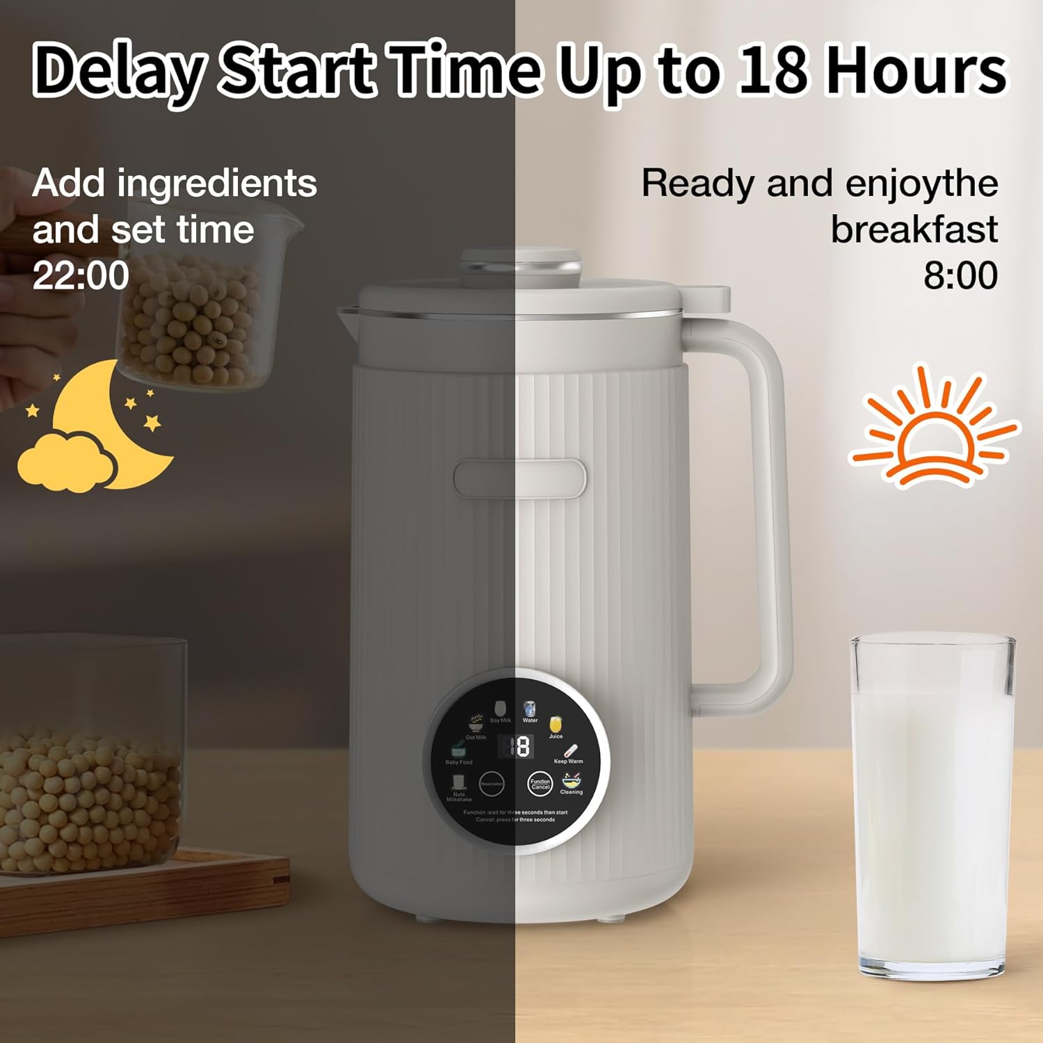 VBGK 35oz Nut Milk Maker Machine,8 in 1 Automatic Nut Milk Maker,Multi-Function Nut Milk Machine