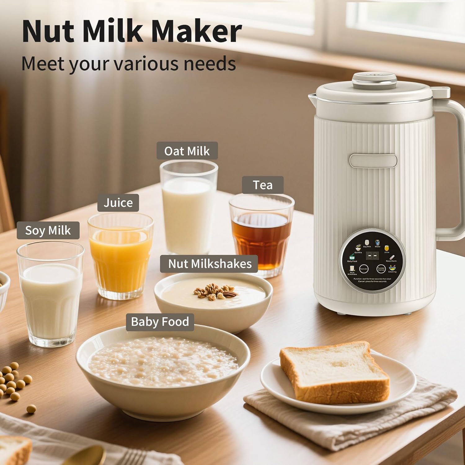 VBGK 35oz Nut Milk Maker Machine,8 in 1 Automatic Nut Milk Maker,Multi-Function Nut Milk Machine