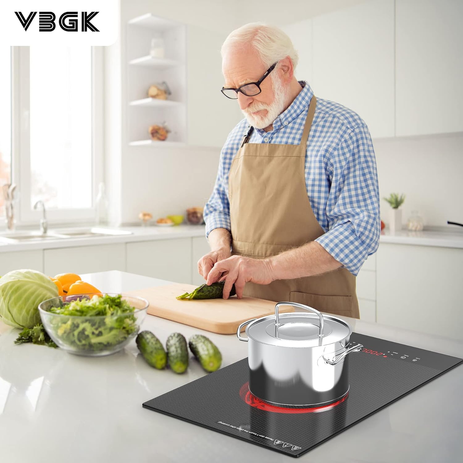 VBGK Single Burner Electric Cooktop 110V, Portable Electric Stove Top for Kitchen & RV Cooking