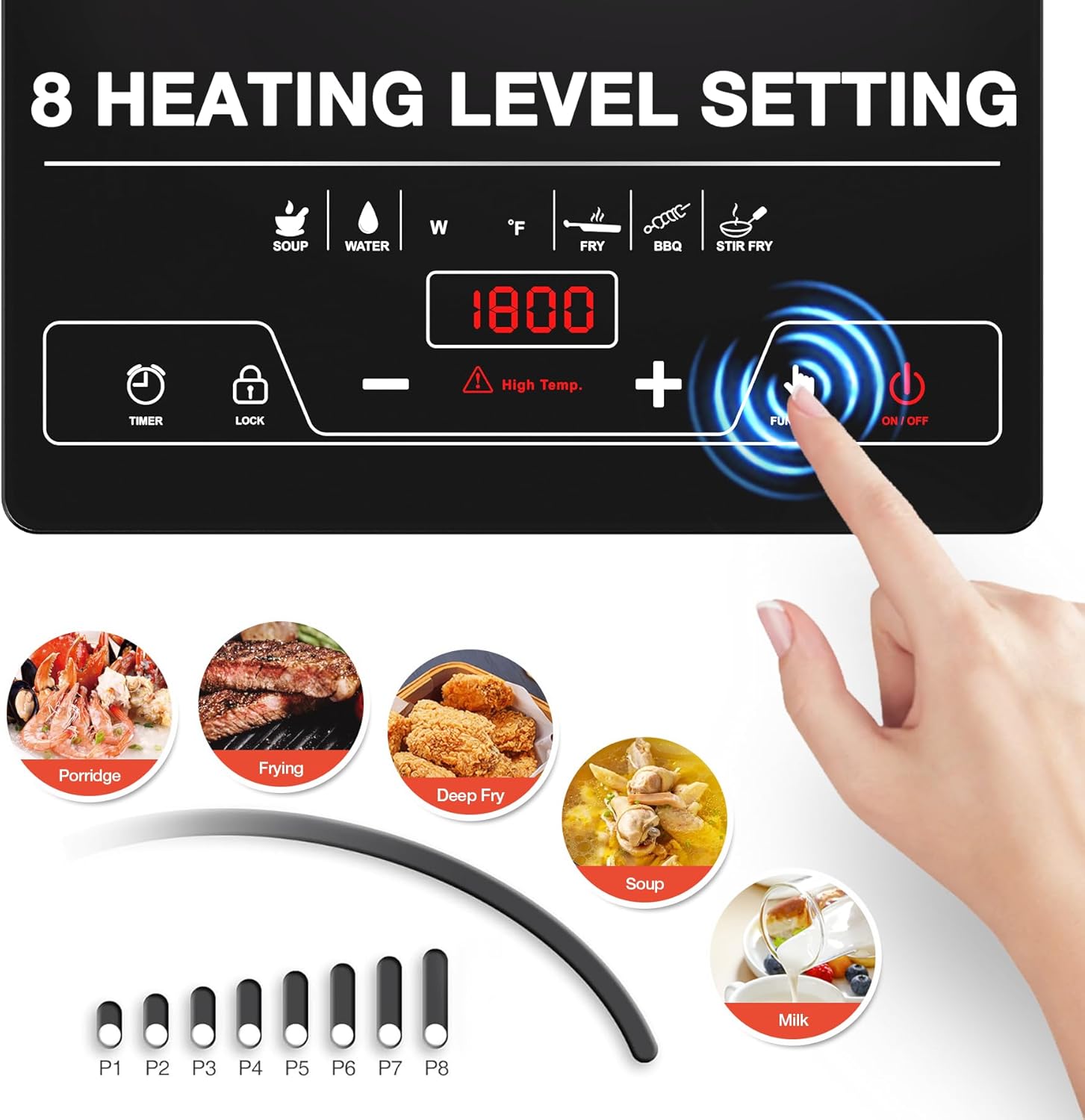 VBGK Single Burner Electric Cooktop 1800W, Portable Electric Stove Top for Kitchen & RV Cooking