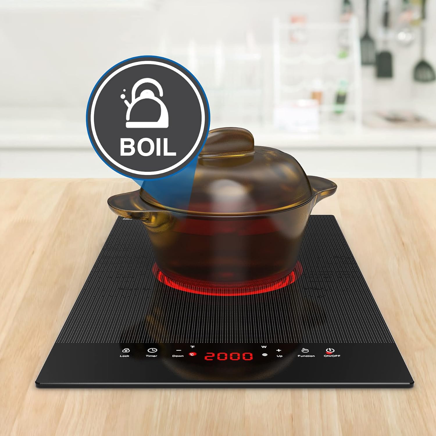 VBGK Single Burner Electric Cooktop 110V, Portable Electric Stove Top for Kitchen & RV Cooking