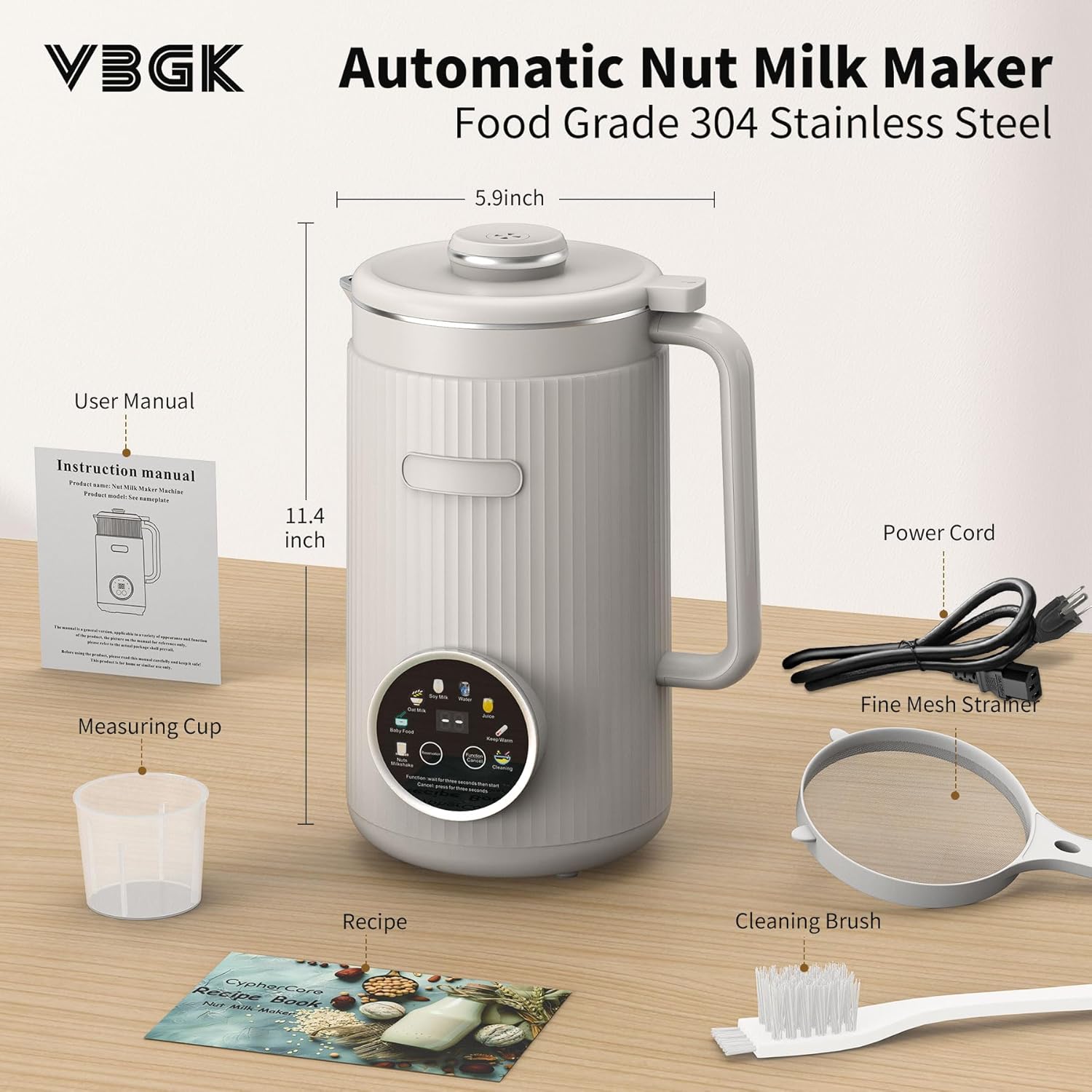 VBGK 35oz Nut Milk Maker Machine,8 in 1 Automatic Nut Milk Maker,Multi-Function Nut Milk Machine