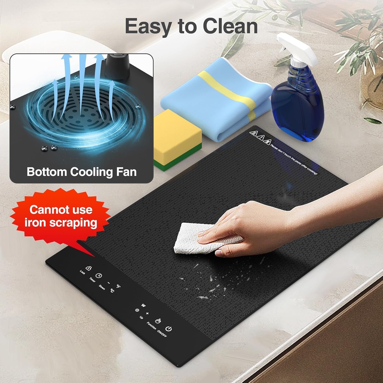 VBGK Single Burner Electric Cooktop 110V, Portable Electric Stove Top for Kitchen & RV Cooking