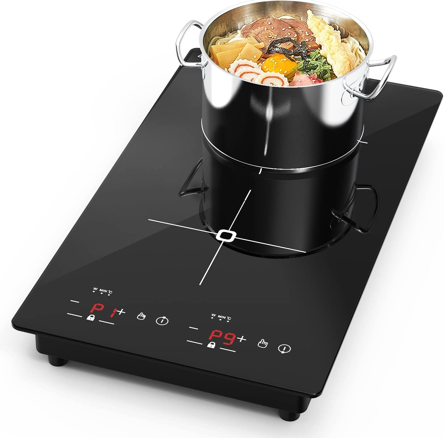 VBGK Double Induction Cooktop 12 Inch 110V 2300W, Portable Two Burner Induction Stove Top for Kitchen & RV Cooking
