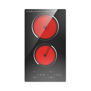 VBGK 12 Inch 2 Burner Electric Cooktop 110V 2100W, Built-in Radiant Stove Top for Kitchen & RV
