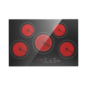 VBGK 30 Inch 5 Burner Electric Cooktop 7600W Infrared Stove for Modern Kitchen Cooking