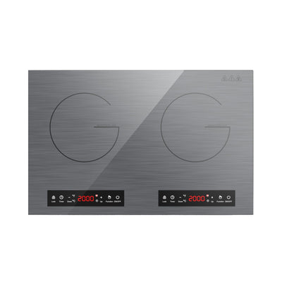 VBGK Double Induction Cooktop,110V 4000W Electric Burner,2 Burner Hot Plate,2 Burner Induction Cooktop