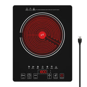 VBGK 11 inch Single Burner Electric Stove Infrared Ceramic Cooktop Portable Hot Plate with Smart Touch Control