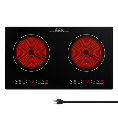 2 Burner Ceramic Stove VBGK 24 Inch Electric Cooktop Touch Control Ceramic Countertop Stove