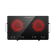 VBGK 2 Burner Electric Cooktop 24 Inch 110V 2400W, Double Burner Electric Stove Top for Kitchen & RV Cooking