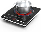 VBGK 12” Portable Electric Cooktop – 1800W Single Burner with 9 Power Levels, Digital Touch Control, and Child Safety Lock – Compatible with All Cookware