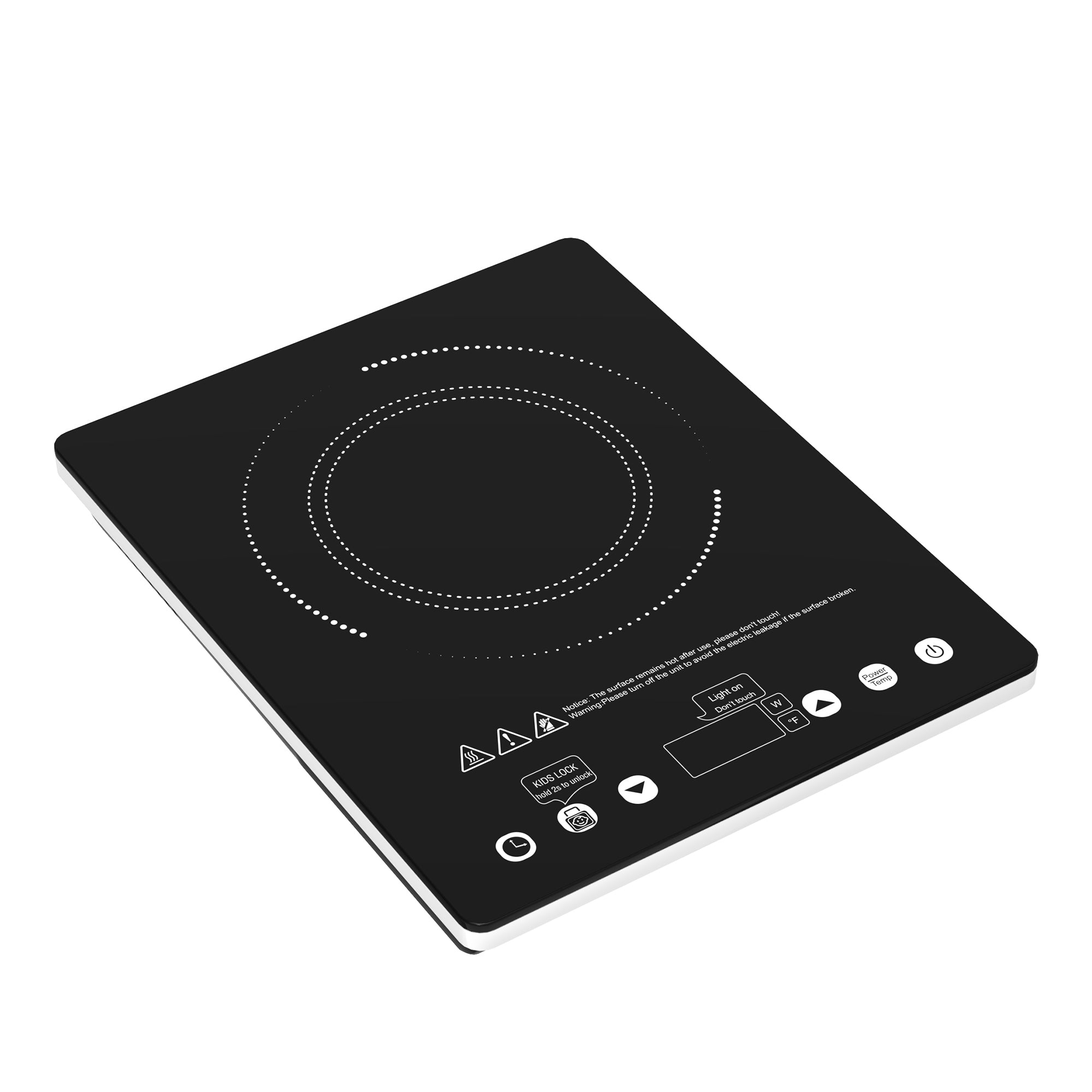 VBGK 12 Inch Portable Electric Cooktop 1800W Single Burner Touch Control Infrared Ceramic Cooktop