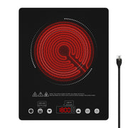 VBGK 12 Inch Portable Electric Cooktop 1800W Single Burner Touch Control Infrared Ceramic Cooktop