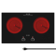 VBGK 24 Inch  Electric Ceramic Flat Cooktops Double Burner Infrared Stove Cooktop