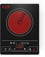 VBGK Single Burner Electric Cooktop 1800W, Portable Electric Stove Top for Kitchen & RV Cooking