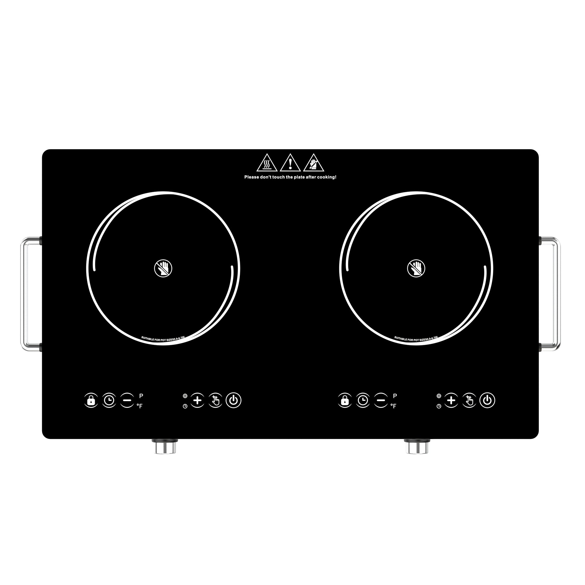 VBGK 24 Inch Electric Cooktop 4000W Two-Burner Electric Ceramic Cooktop