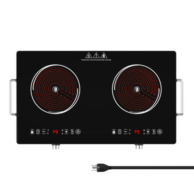 VBGK 24 Inch Electric Cooktop 4000W Two-Burner Electric Ceramic Cooktop