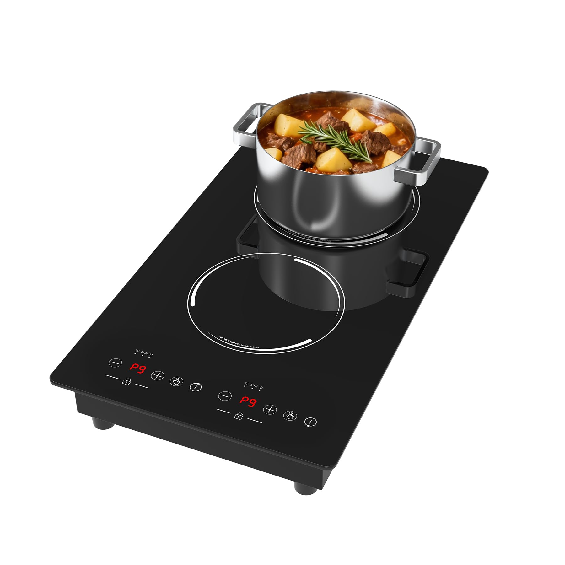 VBGK 2300W Double Burner Induction Cooktop Portable Electric Hot Plate 110V for RV Kitchen Apartment