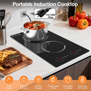 VBGK 2300W Double Burner Induction Cooktop Portable Electric Hot Plate 110V for RV, Kitchen & Apartment