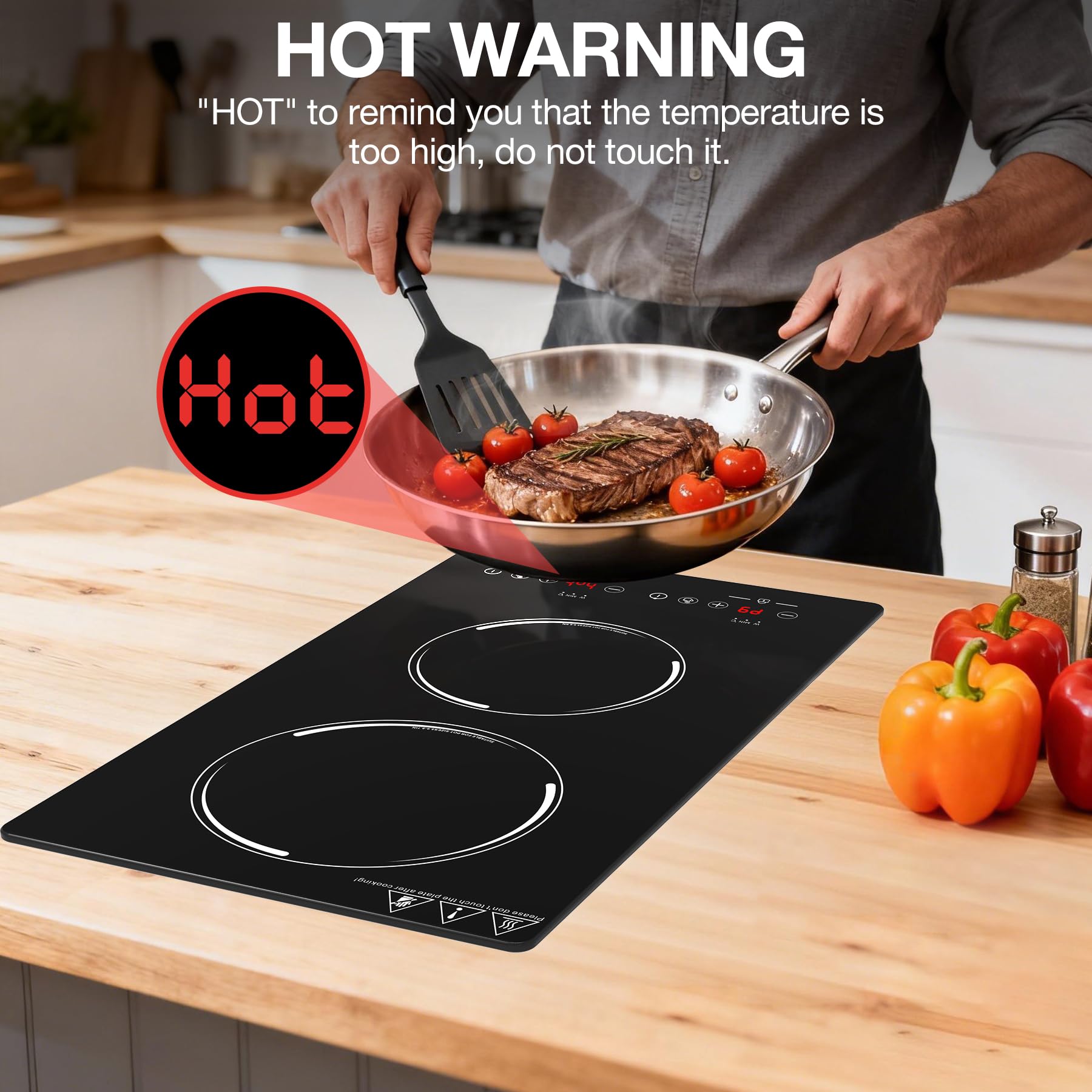 VBGK 2300W Double Burner Induction Cooktop Portable Electric Hot Plate 110V for RV, Kitchen & Apartment