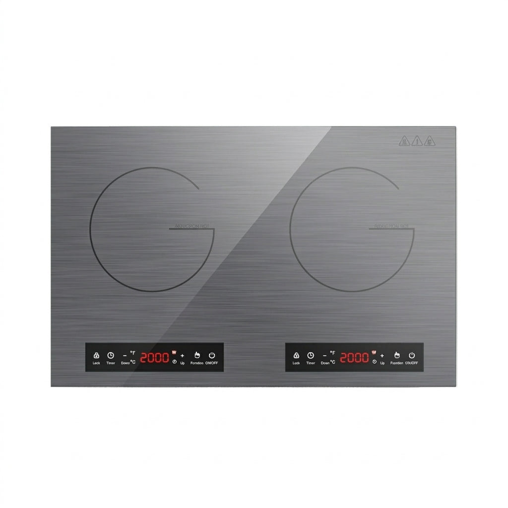 VBGK 24 Inch 4000W 2 Burner Induction Cooktop, 110V Electric Hot Plate for Kitchen & RV