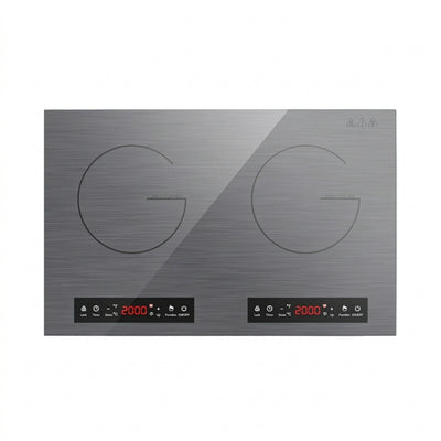 VBGK 24 Inch 4000W 2 Burner Induction Cooktop, 110V Electric Hot Plate for Kitchen & RV