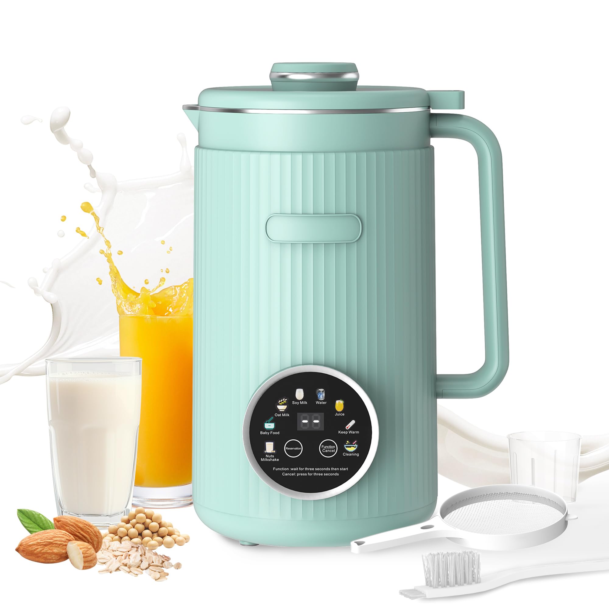 VBGK 35oz Nut Milk Maker Machine, 8-in-1 Automatic Multi-Function Plant Milk Maker for Home Kitchen(Green)