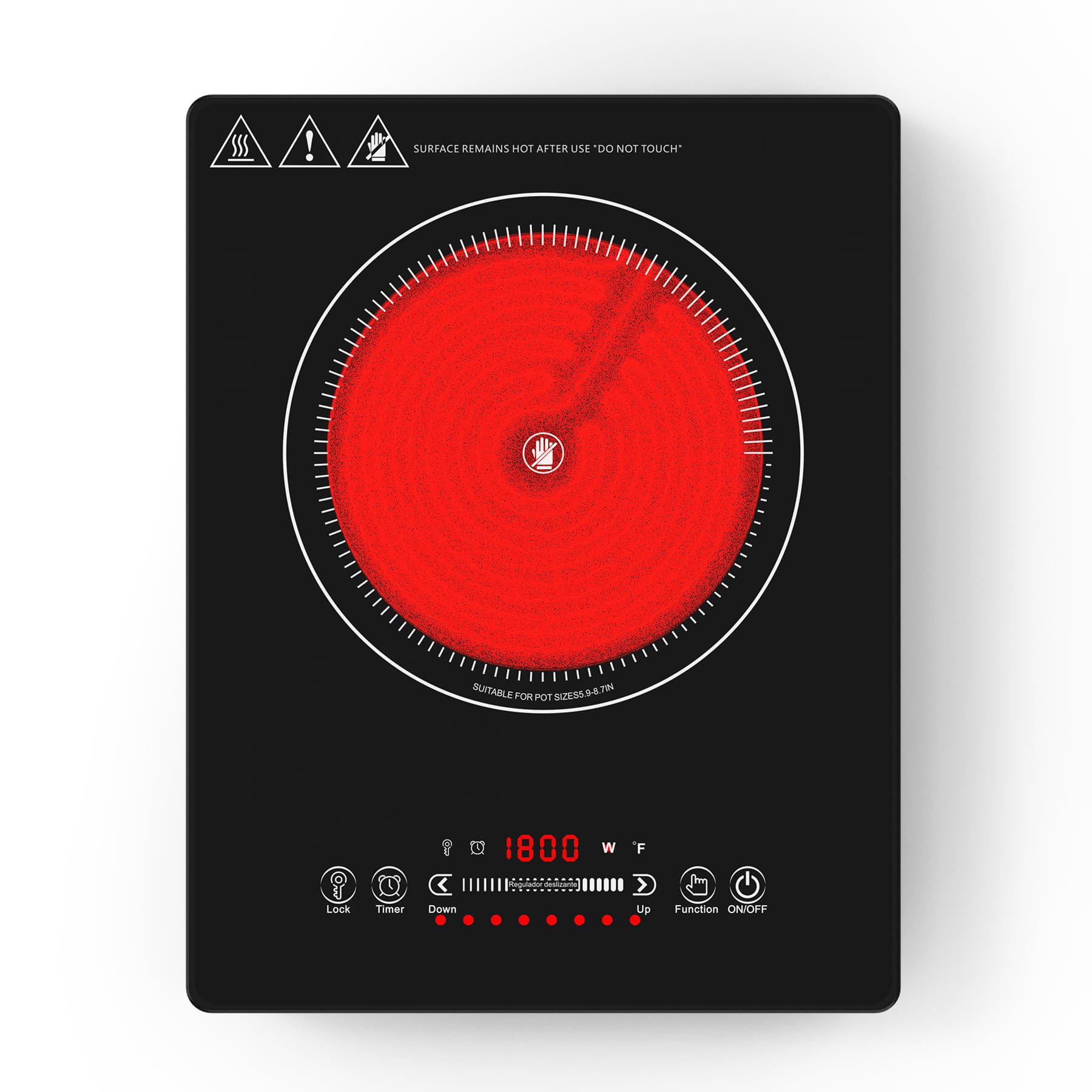 VBGK Single Burner Electric Cooktop,110V 1800W Electric Stove, portable cooktop