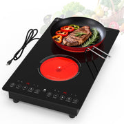 VBGK Electric Cooktop,110V 2100W Electric Stove Top,12 Inch 2 burner cooktop