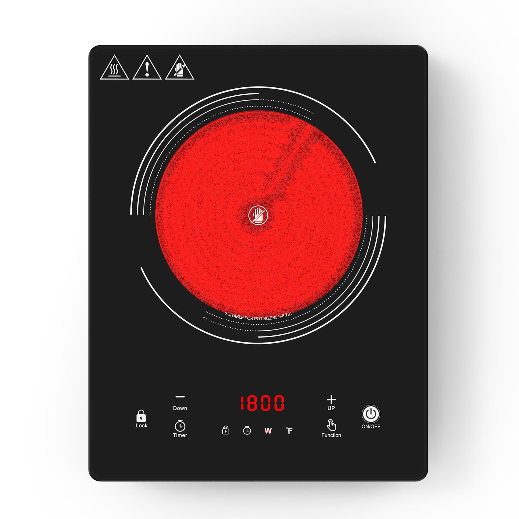VBGK Single Burner Electric Cooktop,110V 1800W Electric Stove Top