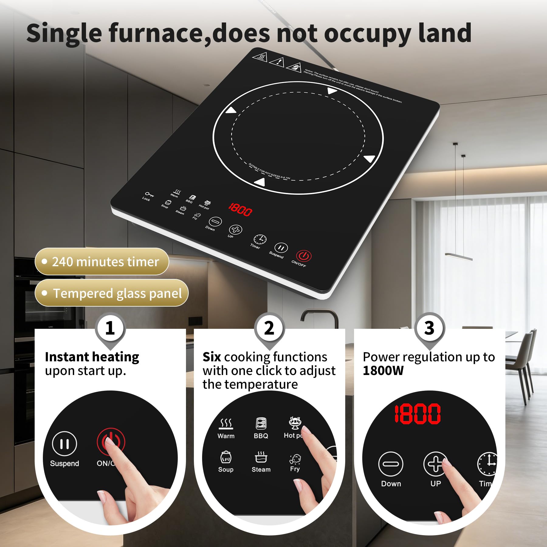 VBGK Single Burner Induction Cooktop,Hot Plate Portable induction Cooktop