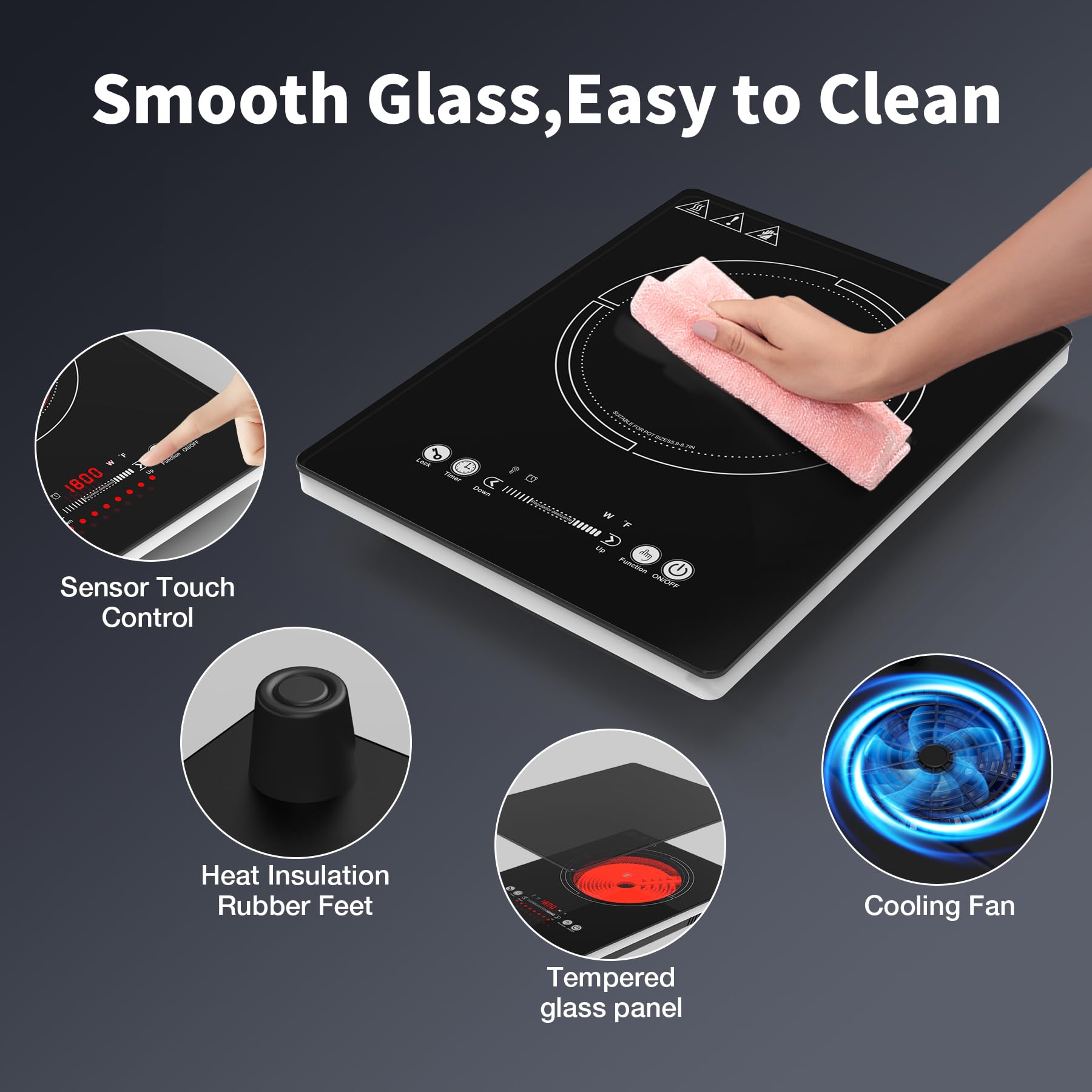 VBGK Single Burner Induction Cooktop,Hot Plate Portable induction Cooktop