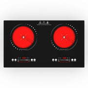 VBGK Electric Cooktop,110V 3000W Electric Stove Top,24 Inch 2 burner cooktop