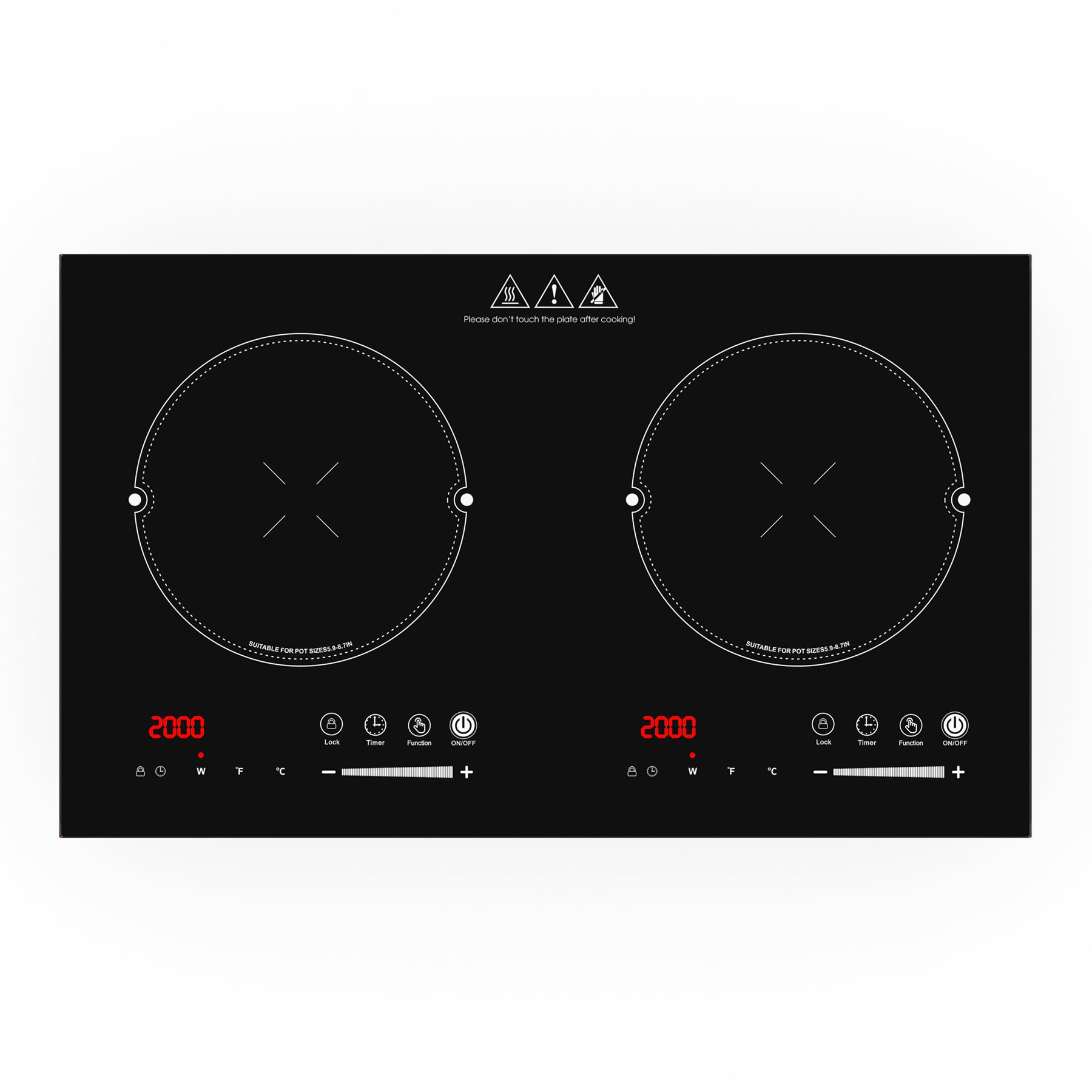 VBGK 2 Burner Cooktop,110V 4000W 2 Burner Induction Stove Top,LED Touch Control Induction Cooker