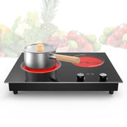 VBGK Electric Cooktop,110V 2100W 2 Burner stove,Built-in & Countertop Stove Top,2 Burner Electric Cooktop