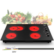 VBGK 4 Burner Electric Cooktop,7200W Built-in & Countertop tove top, 30 inch Electric Cooktop 220-240V (No Plug)