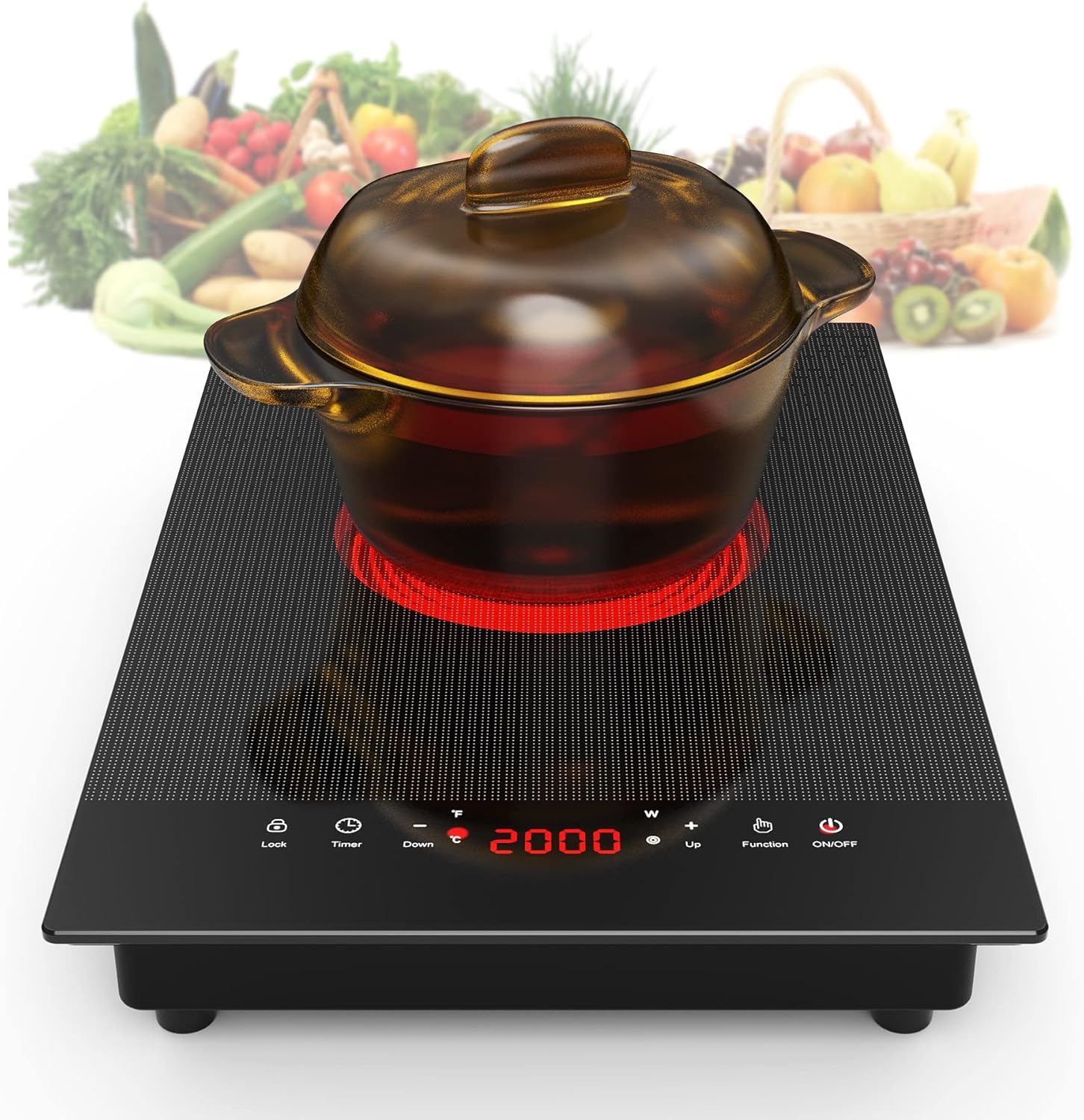 VBGK Single Burner Electric Cooktop 110V, Portable Electric Stove Top for Kitchen & RV Cooking