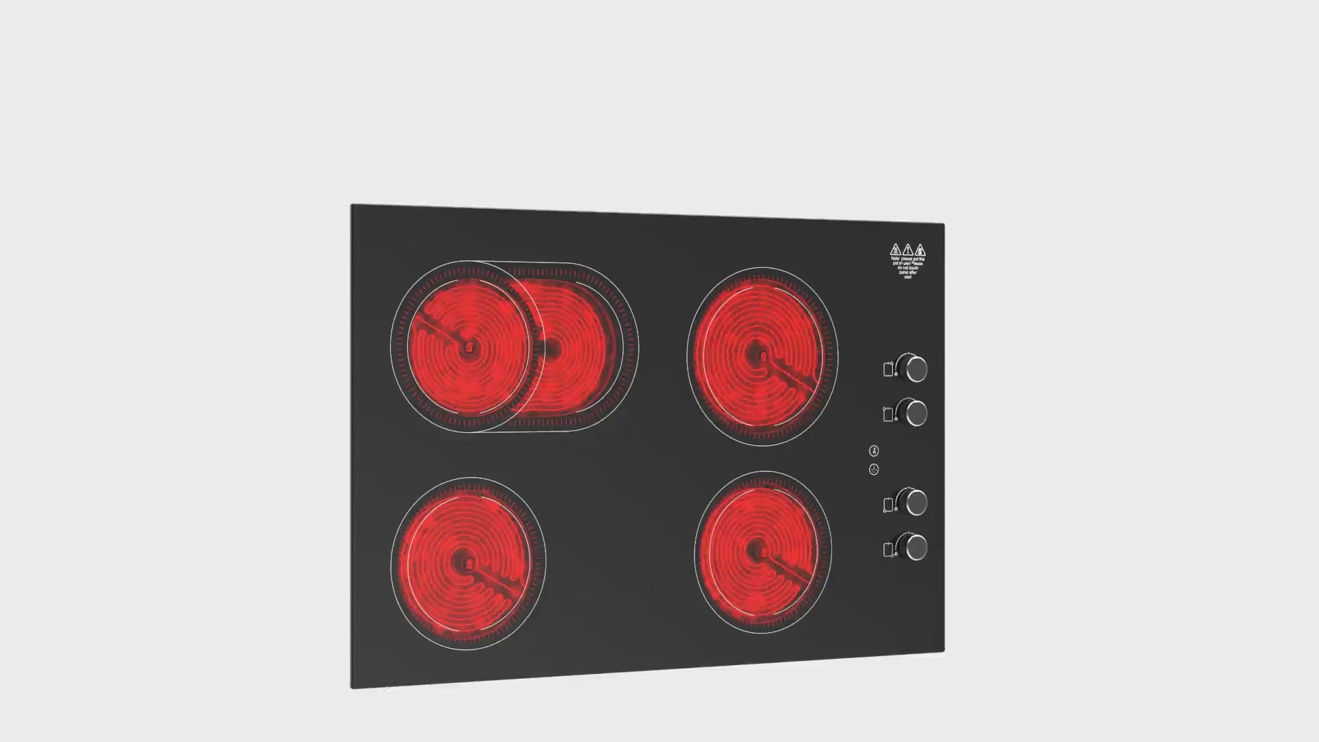 Load video: VBGK 4 Burner Electric Cooktop,7200W Built-in &amp; Countertop tove top, 30 inch Electric Cooktop 220-240V (No Plug)