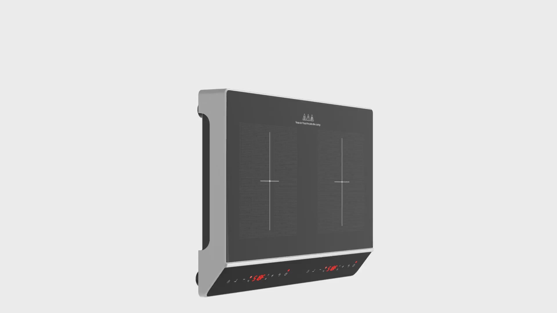 Load video: VBGK Double Induction Cooktop 4000W 2 Burner Electric Hot Plate Stove with Independent Temperature Control for Home &amp; RV