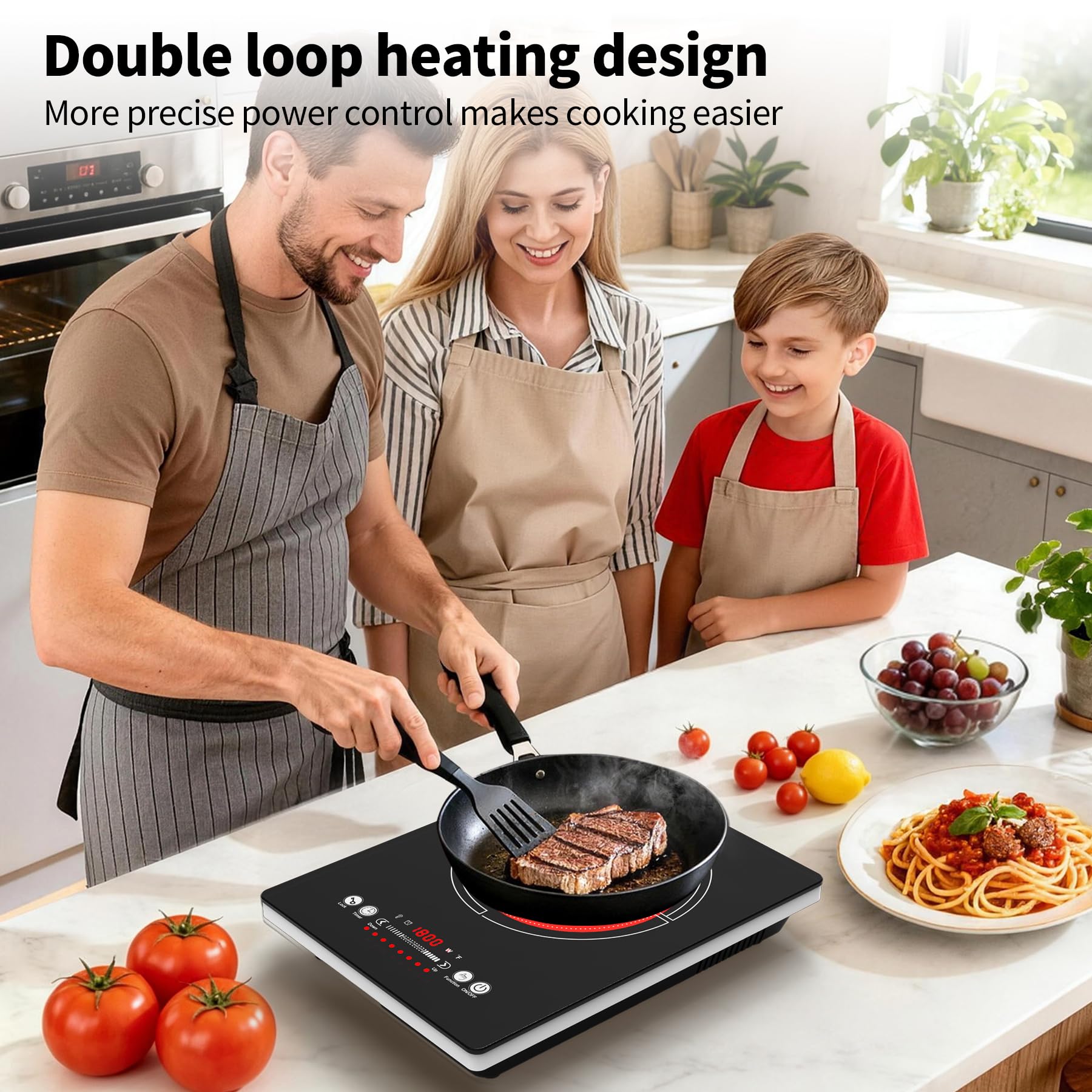 VBGK Single Burner Electric Cooktop,110V 1800W electric burner,portable single burner cooktop